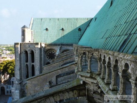 The roof and flying buttresses