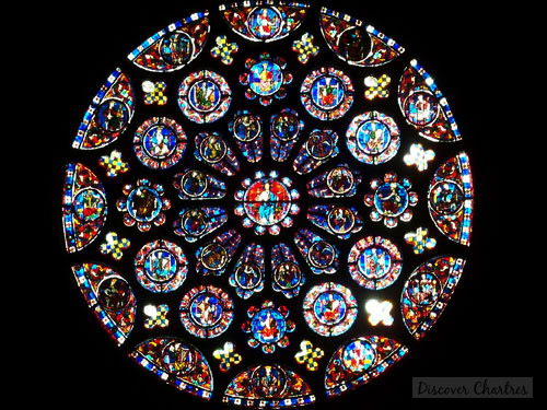 The rose window on the south side of the transept