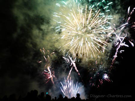 Bastille day fireworks in Chartre
