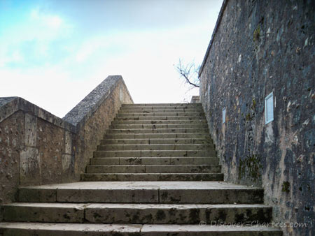 The stairs in Chartres cathederal garden