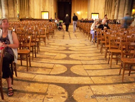 The  labyrinth covered with chairs