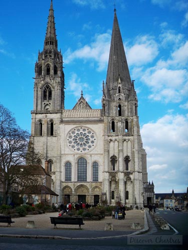 The West Front of Chartres Cathedral With Its Two Towers