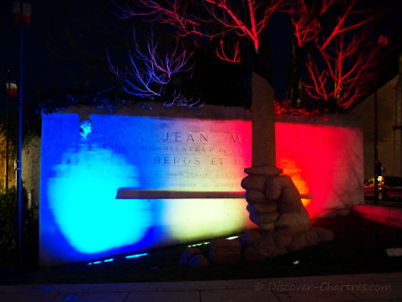 Monument of Jean Moulin at nigh