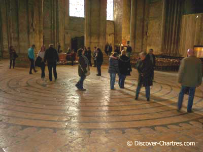 Walking the labyrinth at Chartres cathedral