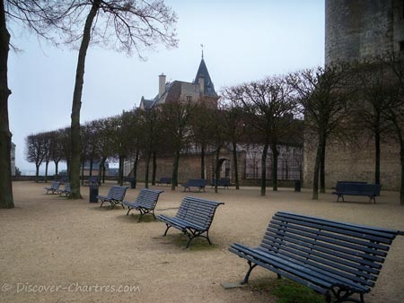 Chartres Cathedral garden in the backyard