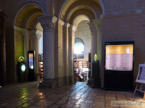 The souvenir store beneath the north tower of Chartres cathedral