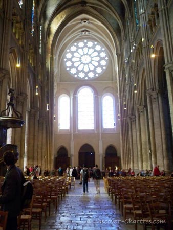 View over the west rose window of the 13th century