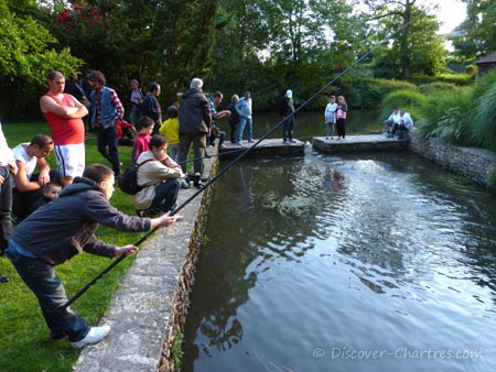 Fishing in Eure river